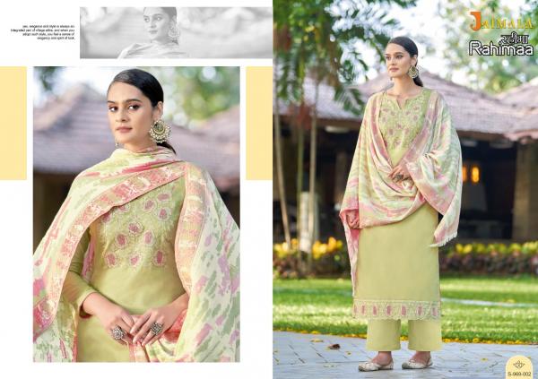 alok Jaimala Rahimaa Jam Cotton Designer Embroidery Dress Material